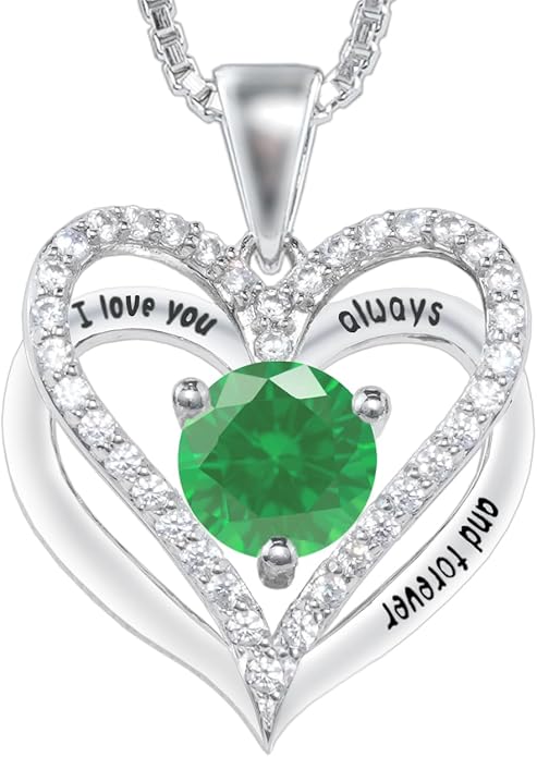 Entwined Souls Necklace - Sterling Silver Double Heart Pendant | Engraved 'I Love You Always and Forever' | Gift for Couples, Anniversary, Wedding