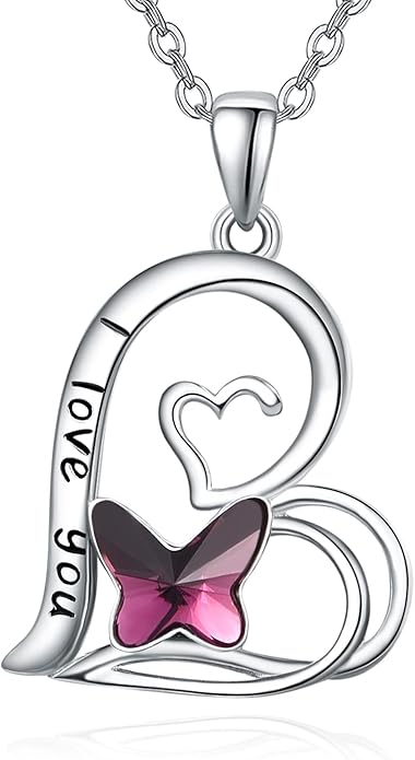 Palpitate Heart Necklaces for Women Forever Love Pendant Necklace Anniversary Valentine's Day Gifts for Lovers Wife Her Mom
