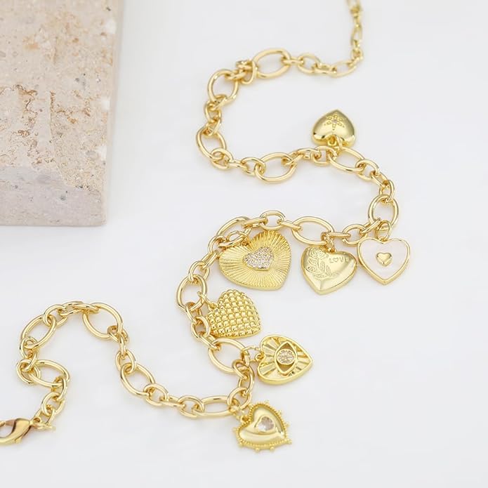 Charm Necklace for Women Gold Evil Eye Sun Moon Flower Coin Pendant Necklace Dainty Paperclip Chain Vintage Luck Amulet Choker Necklaces Celestial Jewelry Gift