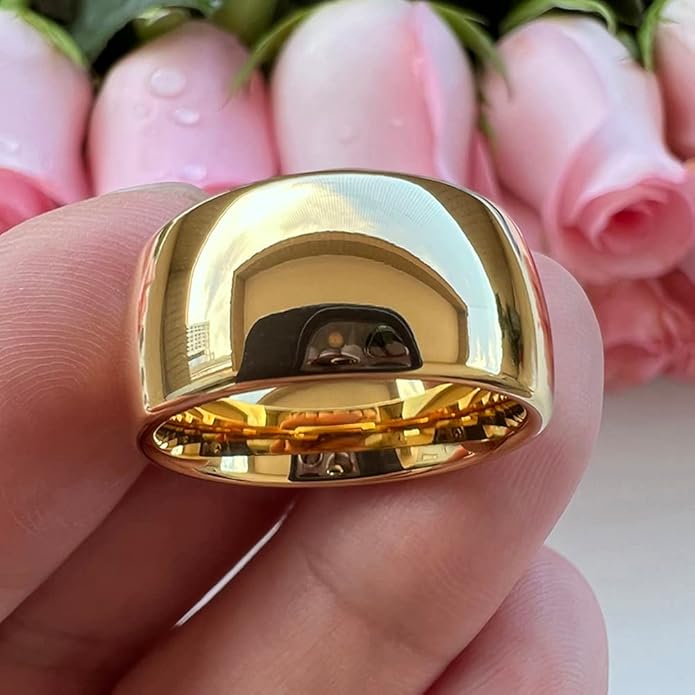 4mm 6mm 8mm 10mm Silver/Gold/White Tungsten Rings for Men Women Couple Fashion Jewelry Anniversary Engagement Wedding Bands Domed Polished I Love You Engraved Comfort Fit