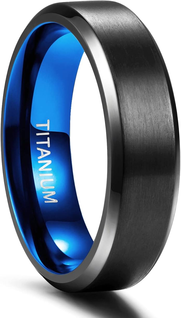 TIGRADE Titanium Rings 4MM 6MM 8MM 10MM Wedding Band in Comfort Fit Matte for Men Women Size 3-15