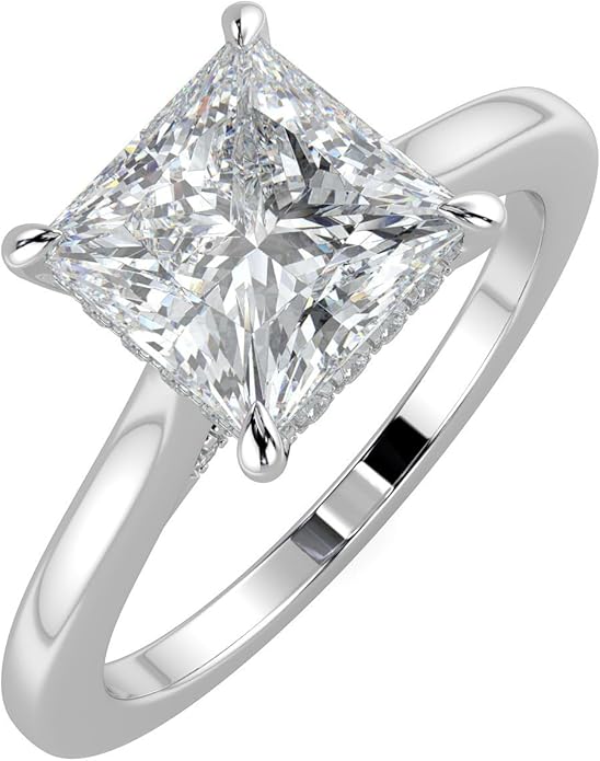 14K and 18K White Yellow and Rose Gold Lab Grown Diamond Solitaire Engagement Ring for Women, 4 Prong Rings for Wedding and Valentine Gift 1 to 2 Carat TW (Color E-F, Clarity VVS-VS)