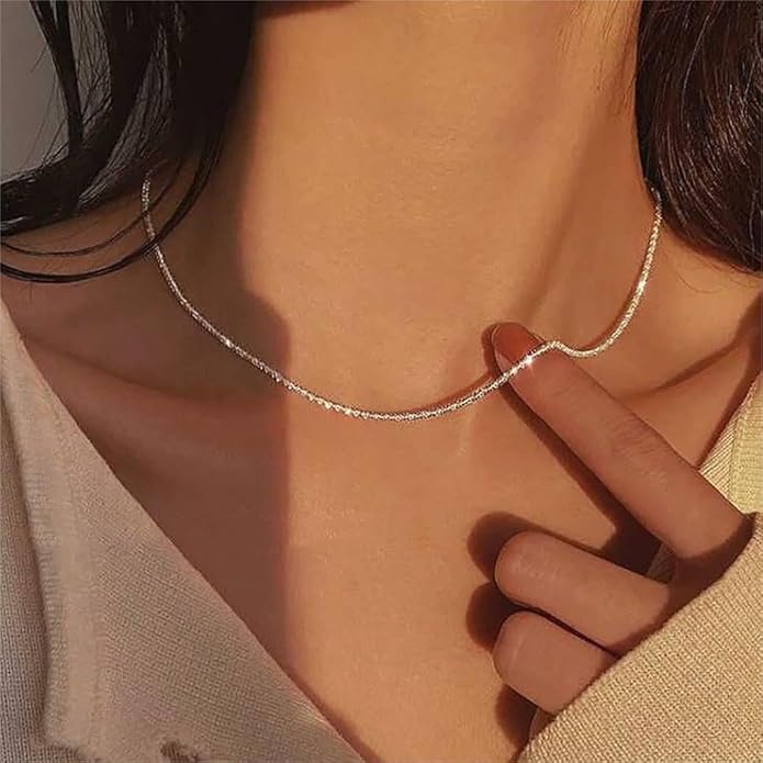 ASCOMY Layered Necklaces for Women Dainty Gold Necklace 14K Gold Plated Herringbone Necklace for Women Pearl Cross Necklace Paperclip Cuban Figaro Rope Satellite Chain Gold Choker Trendy Jewelry Gift
