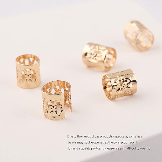 FRDTLUTHW 18Pcs Hair Accessories Loc Hair Jewelry for Women Braids, Dreadlock Beads Metal Hair Clips Decoration Gold(Multiple Styles)-style4