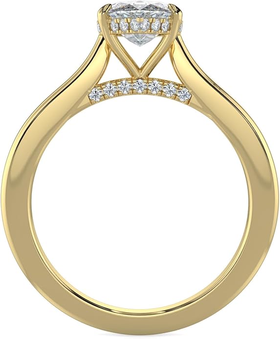 14K and 18K White Yellow and Rose Gold Lab Grown Diamond Solitaire Engagement Ring for Women, 4 Prong Rings for Wedding and Valentine Gift 1 to 2 Carat TW (Color E-F, Clarity VVS-VS)