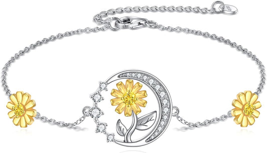 Witches Knot/Double Circle/Dragonfly/Butterfly/Bracelet Sterling Silver Adjustable Charm Bracelet Summer Beach Foot Chain Jewelry for Women Girls Gifts