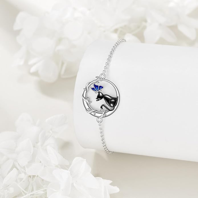 TIGER RIDER Dragonfly Anklet Sterling Silver Dragonfly Gifts Jewelry for Women with Crystal Birthday Anniversary