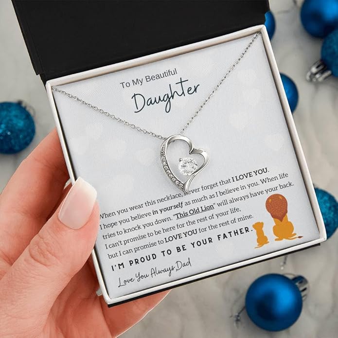 Jewelry Father Daughter Necklace - Forever Love, Proud to Be Your Father - Christmas Birthday Gift From Dad