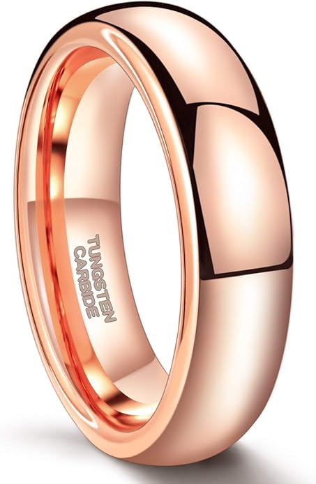 Greenpod 2mm 4mm 6mm Tungsten Wedding Bands Ring for Women Men Rose Gold/Silver/Gold/Black Polished Slim Engagement Promise Rings Comfort Fit Size 4-13