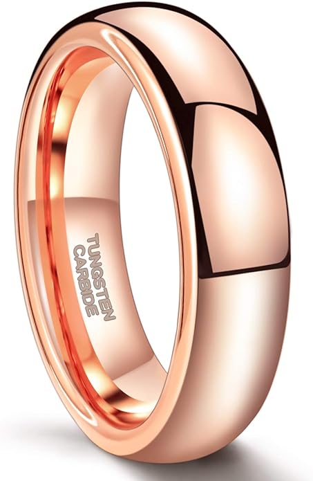 Greenpod 2mm 4mm 6mm Tungsten Wedding Bands Ring for Women Men Rose Gold/Silver/Gold/Black Polished Slim Engagement Promise Rings Comfort Fit Size 4-13