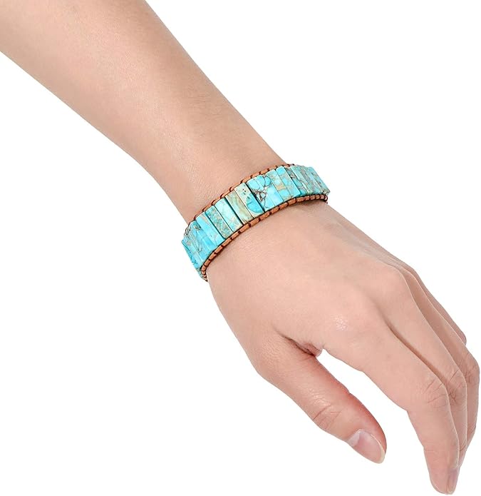 sedmart 7 Chakra Bracelets for Women with Real Stones Leather Wrap Healing Bead Bracelet Women Men Boho Friendship Jewelry