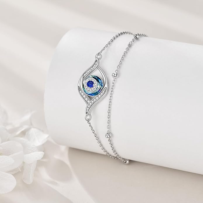 Witches Knot/Double Circle/Dragonfly/Butterfly/Bracelet Sterling Silver Adjustable Charm Bracelet Summer Beach Foot Chain Jewelry for Women Girls Gifts