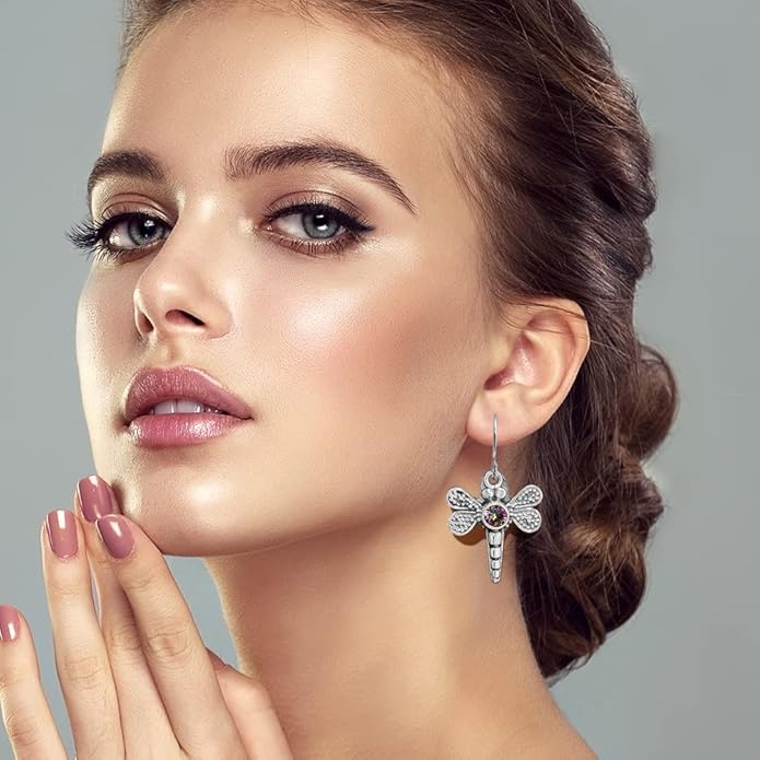 Hefanny 12 Pairs Teardrop Druse Crystal Drop Dangle Earrings for Women Cubic Zirconia Huggie Hoop Earring Jewelry Set Christmas Gifts