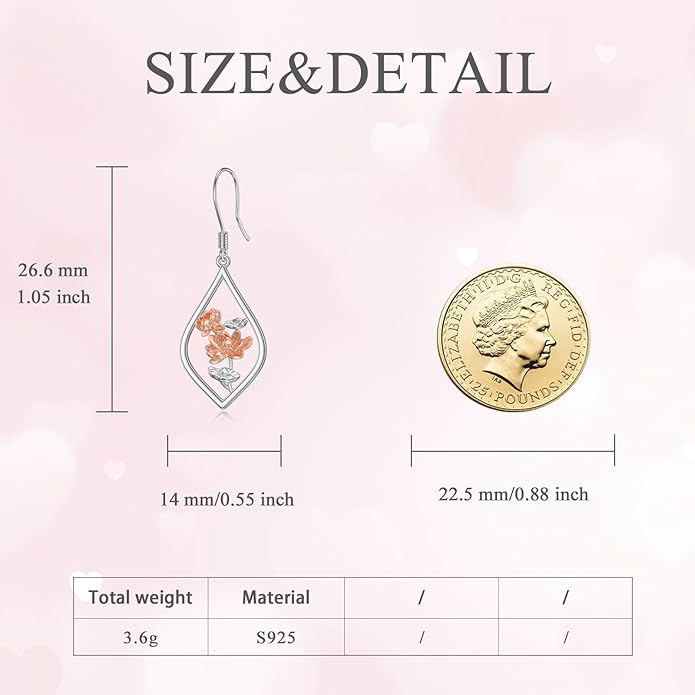 Scottish Thistle/Sunflower/Violet/Daffodil/Orchid Earrings Sterling Silver Flower Dangle Dangling Drop Boho Earrings Jewelry Gifts for Women