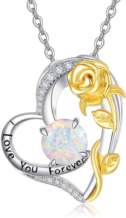 Palpitate Heart Necklaces for Women Forever Love Pendant Necklace Anniversary Valentine's Day Gifts for Lovers Wife Her Mom