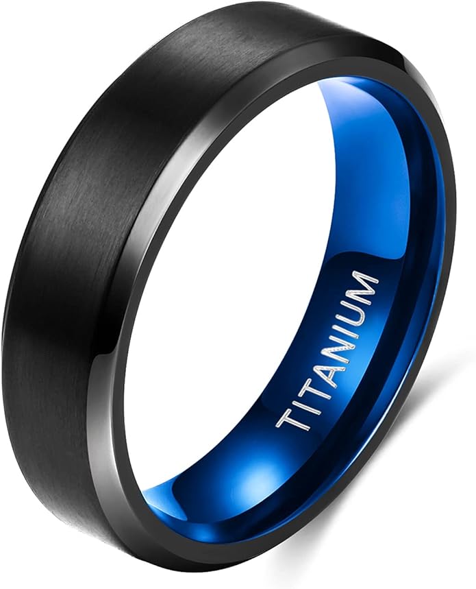 TIGRADE Titanium Rings 4MM 6MM 8MM 10MM Wedding Band in Comfort Fit Matte for Men Women Size 3-15