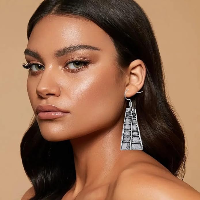 12 Pairs Vintage Geometric Druse Crystal Drop Dangle Earrings Ethnic Style Vintage Boho Jewelry Waterdrop Earrings Jewelry Set for Women