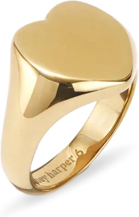 Hey Harper Gold Ring for Women - Gold Plated Stacking Waterproof & Sweatproof Jewerly Ring - Everday Non Tarnish Cute Fashion Circle Rings