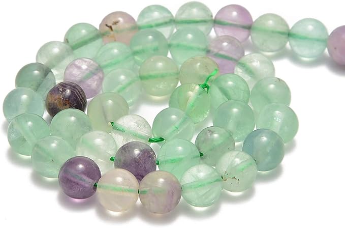 60pcs 6mm Natural Rainbow Fluorite Gemstone Round Spacer Loose Stone Beads for Jewelry Making 15.5" 1 Strand (Rainbow Fluorite, 6mm 60 Beads)