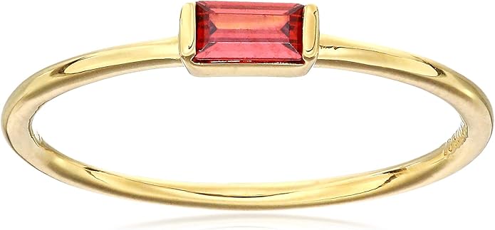 Amazon Essentials 18K Yellow Gold Plated Sterling Silver Cubic Zirconia Fashion Stackable Ring (previously Amazon Collection)