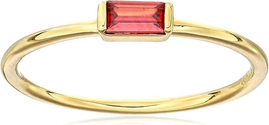 Amazon Essentials 18K Yellow Gold Plated Sterling Silver Cubic Zirconia Fashion Stackable Ring (previously Amazon Collection)