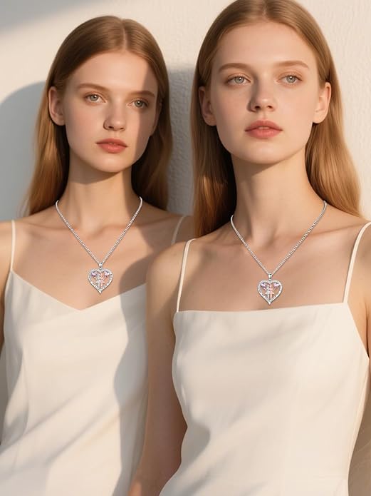 Always My Sister Forever My Friend Birthstone Pendant Necklace Women Jewelry Christmas Valentine Mothers Day Birthday Gifts for Women Sister From Sister