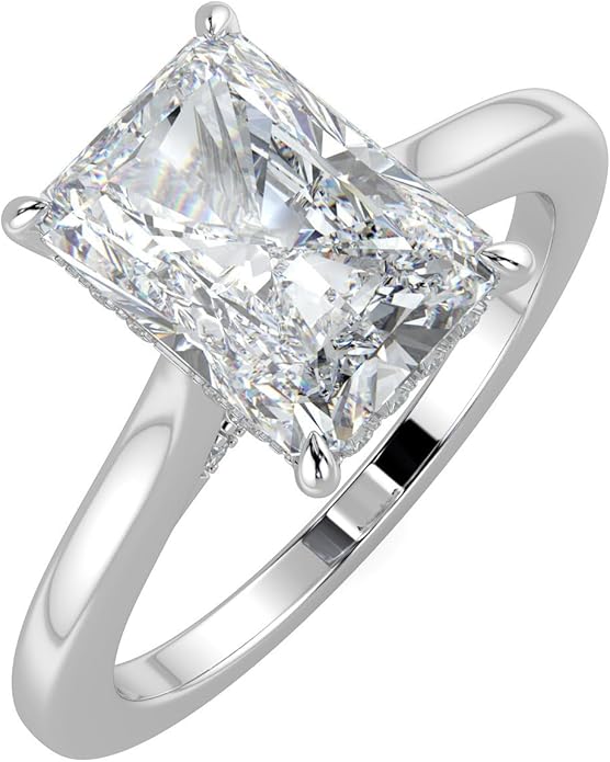 14K and 18K White Yellow and Rose Gold Lab Grown Diamond Solitaire Engagement Ring for Women, 4 Prong Rings for Wedding and Valentine Gift 1 to 2 Carat TW (Color E-F, Clarity VVS-VS)