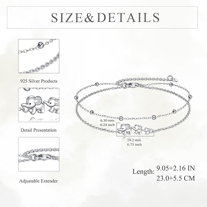 TIGER RIDER Dragonfly Anklet Sterling Silver Dragonfly Gifts Jewelry for Women with Crystal Birthday Anniversary