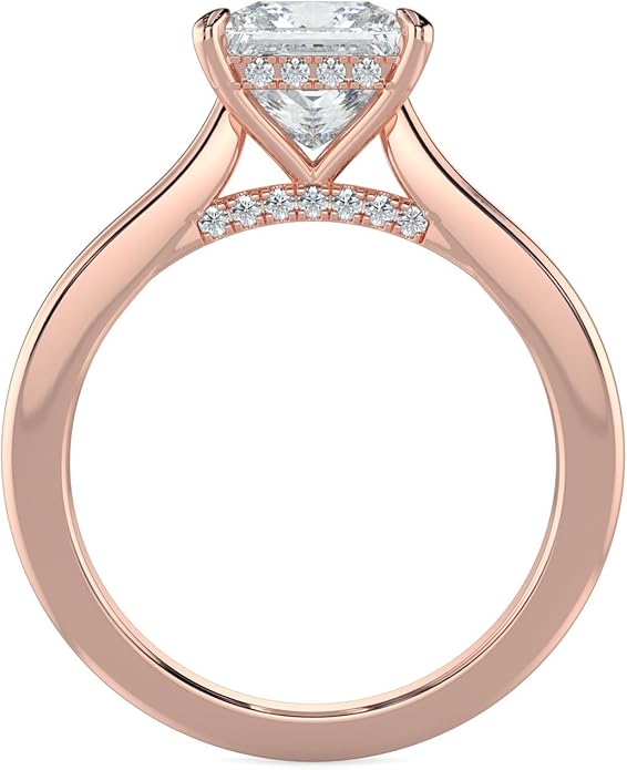 14K and 18K White Yellow and Rose Gold Lab Grown Diamond Solitaire Engagement Ring for Women, 4 Prong Rings for Wedding and Valentine Gift 1 to 2 Carat TW (Color E-F, Clarity VVS-VS)