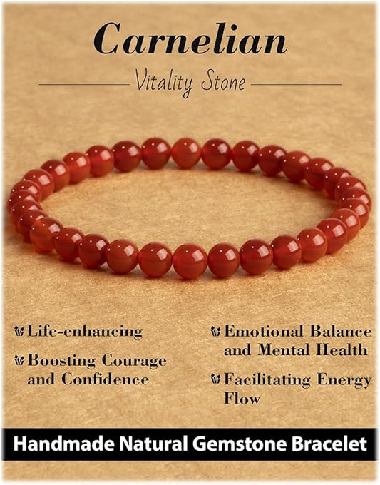 Handmade Natural Stone Beaded Stretch Bracelets,Healing Crystals Protection Bracelet,Spiritual Jewelry Gifts for Women & Men,Replacement Beads Included