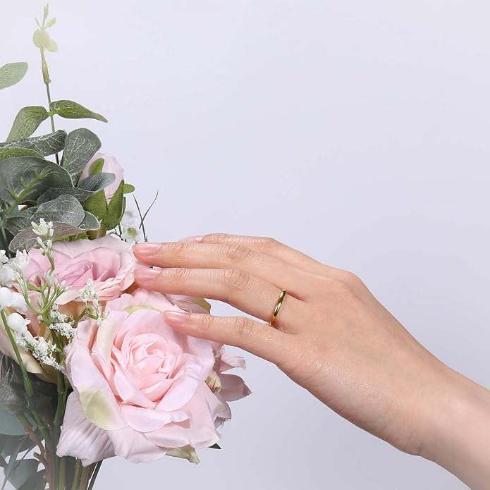 TRUMIUM 2mm 4mm 6mm 8mm Tungsten Wedding Band Ring for Men Women Gold/Rose Gold/Silver Domed High Polish Comfort Fit 4-15