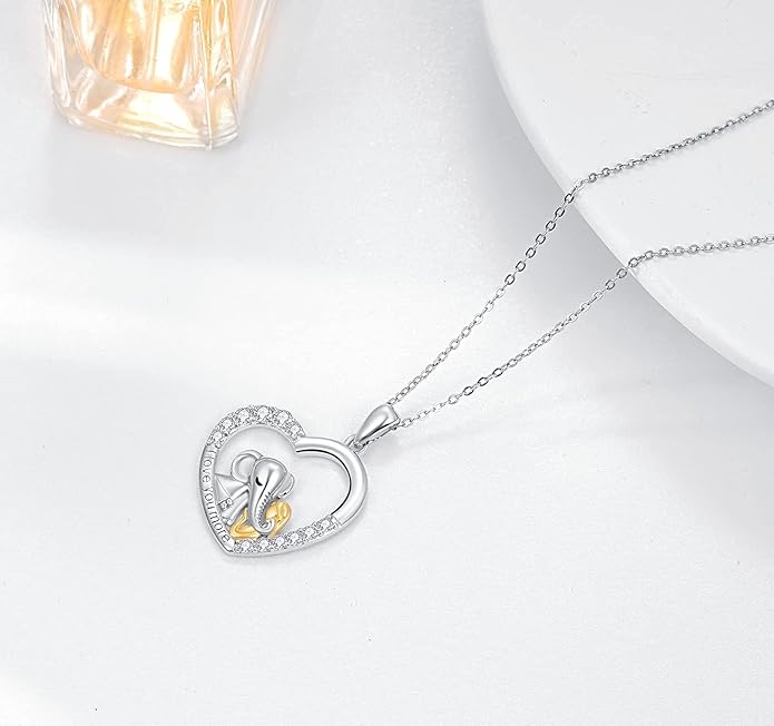 Palpitate Heart Necklaces for Women Forever Love Pendant Necklace Anniversary Valentine's Day Gifts for Lovers Wife Her Mom
