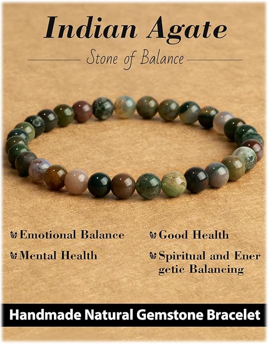 Handmade Natural Stone Beaded Stretch Bracelets,Healing Crystals Protection Bracelet,Spiritual Jewelry Gifts for Women & Men,Replacement Beads Included