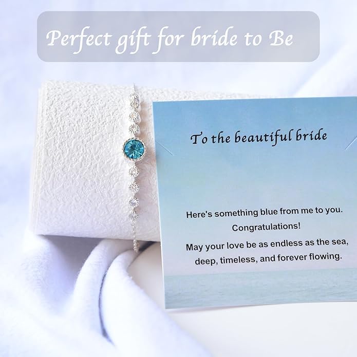 Something Blue Gift for Bride to Be Bride Pearl Beaded Bracelet Bachelorette Party Decorations Bridal Shower Favor Wedding Accessory