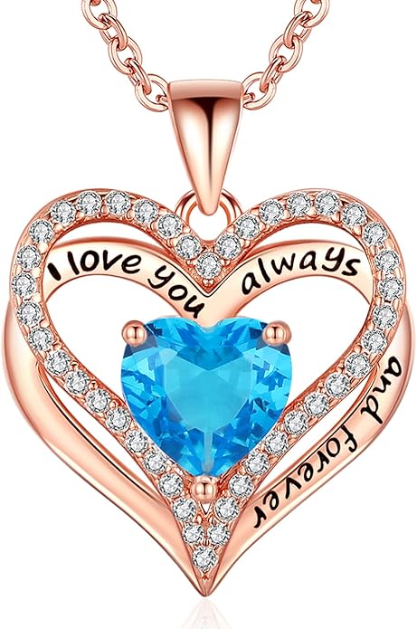 S925 Sterling Silver Necklace for Women, Wife Jewelry Rose Gold, Mom Birthday Valentines Mothers Day Gifts, Girlfriend Necklaces, Daughter Heart Jewel, Anniversary for Her