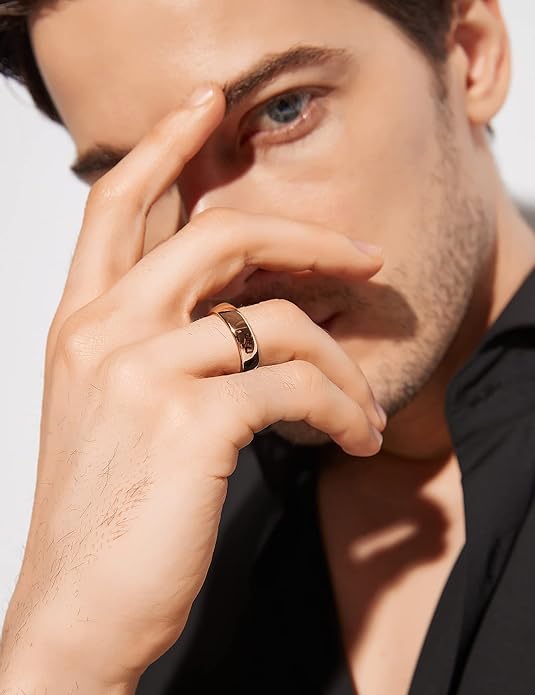 Greenpod 2mm 4mm 6mm Tungsten Wedding Bands Ring for Women Men Rose Gold/Silver/Gold/Black Polished Slim Engagement Promise Rings Comfort Fit Size 4-13