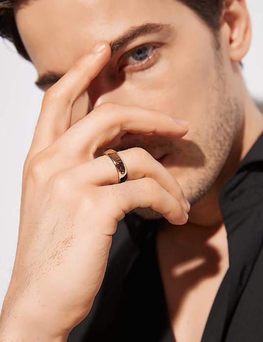 Greenpod 2mm 4mm 6mm Tungsten Wedding Bands Ring for Women Men Rose Gold/Silver/Gold/Black Polished Slim Engagement Promise Rings Comfort Fit Size 4-13