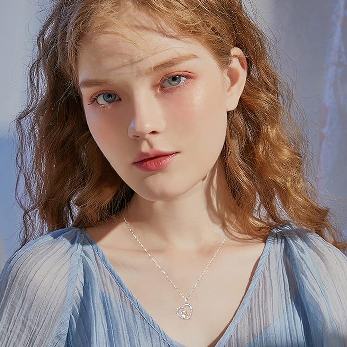 Palpitate Heart Necklaces for Women Forever Love Pendant Necklace Anniversary Valentine's Day Gifts for Lovers Wife Her Mom