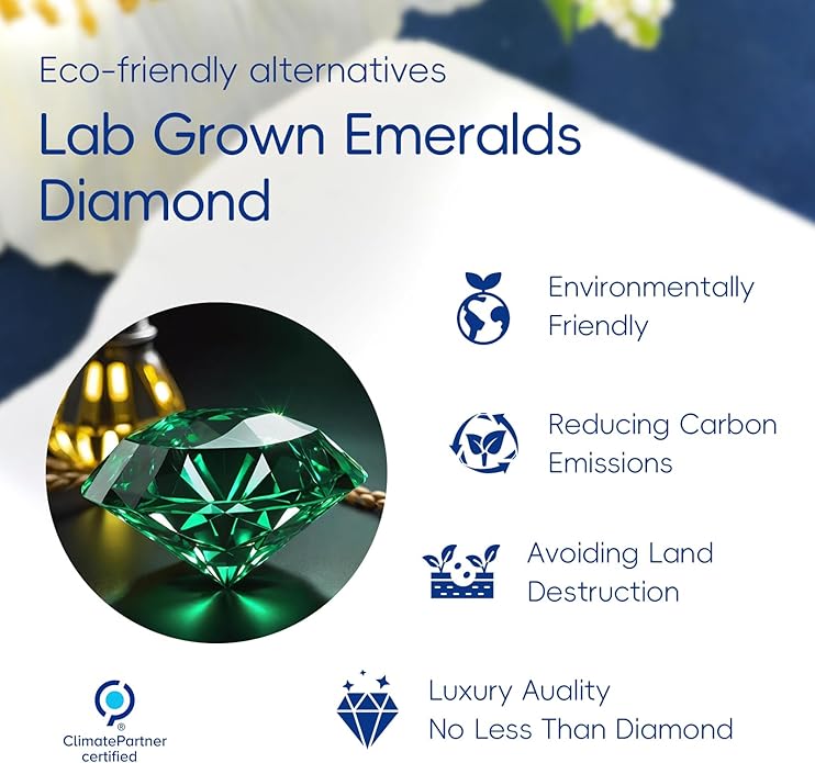 Kstyle 14K Gold Lab-Grown Moissanite/Emerald/Birthstone Pendant Necklaces for Women, Wife Girlfriend Daughter Mom Grandma Gifts, Dainty Birthday Jewelry for Her (925 Sterling Silver Base) Non Tarnish