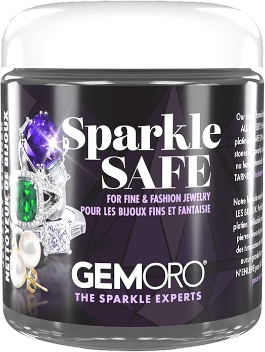 GemOro Sparkle Safe Jewelry Cleaner | for Fine & Fashion Jewelry | Professional Performance Cleans Rings Watches Glasses Earrings