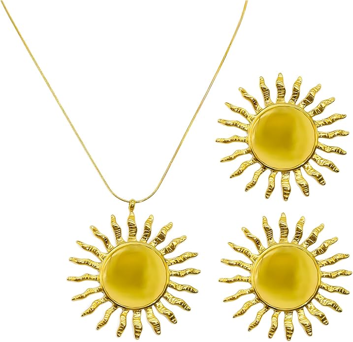 Chunky Retro Heart Necklace for Women Antique Layer Beach Ocean Moon Stars Western Boho Charm Necklaces Retro Link Chain Jewelry