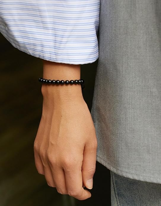 Handmade Natural Stone Beaded Stretch Bracelets,Healing Crystals Protection Bracelet,Spiritual Jewelry Gifts for Women & Men,Replacement Beads Included