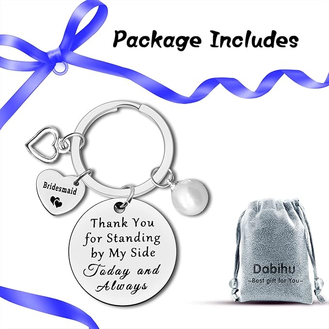 Dabihu Bridesmaid Gift from Bride Bridesmaid Keychain Maid of Honor Jewelry Wedding Bridal Party Gift