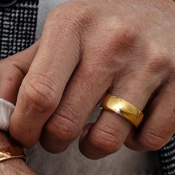 Jstyle 2mm 4mm 6mm 8mm Tungsten Rings for Men Women Hypoallergenic Wedding Band Rings Gold/Silver Domed High Polish Comfort Fit Size 6-12 Not Tarnished