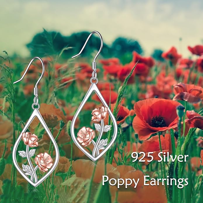 Scottish Thistle/Sunflower/Violet/Daffodil/Orchid Earrings Sterling Silver Flower Dangle Dangling Drop Boho Earrings Jewelry Gifts for Women