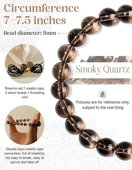 Handmade Natural Stone Beaded Stretch Bracelets,Healing Crystals Protection Bracelet,Spiritual Jewelry Gifts for Women & Men,Replacement Beads Included