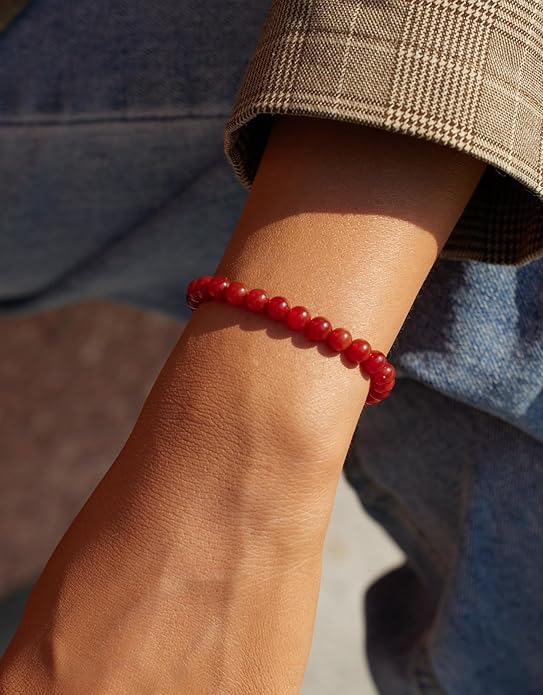 Handmade Natural Stone Beaded Stretch Bracelets,Healing Crystals Protection Bracelet,Spiritual Jewelry Gifts for Women & Men,Replacement Beads Included