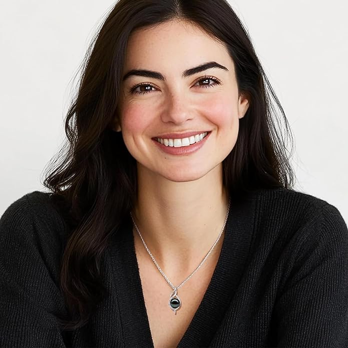 FANCIME Gift for Women Wife Natural Tahitian Pearl Necklace Sterling Silver Mysterious Ocean Treasure 10-12MM Black Pearl Luxury Jewelry Gift for Women, Mother, Wife, 16"+2" Adjustable