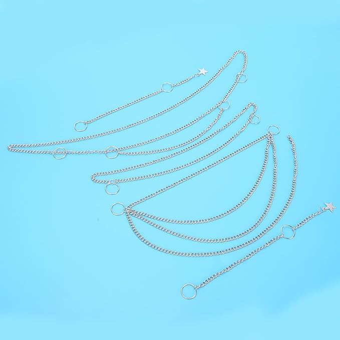 5PCS Hip Hop Punk Hair Braid Chain Hair Jewelry Chain Rings Ponytail Hair Accessories Dreadlock Hair Braid Hair Decoration Clips for Women