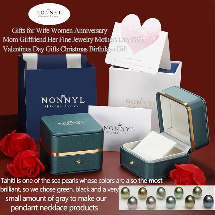 Birthday Gifts for Women Wife Her Grandma Mom on Christmas Day Mothers Day Valentinees Wedding Gifts Anniversary Tahitian Black Pearl Necklace